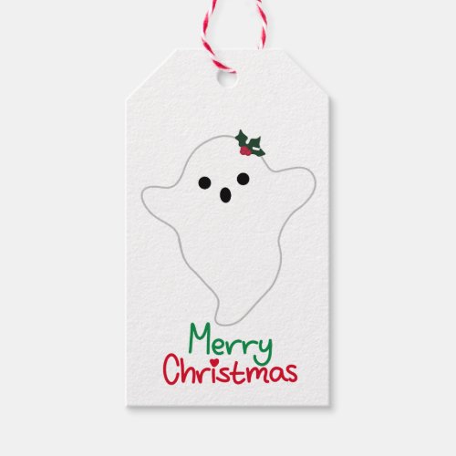 Mistletoe Ghost Merry Christmas Gift Tags