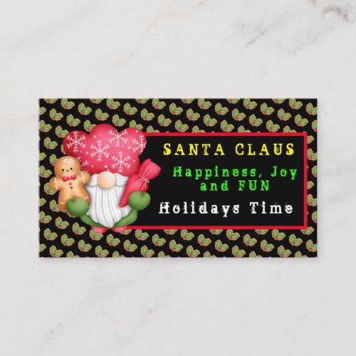 Mistletoe Gnome Customize Color and Text Business Card