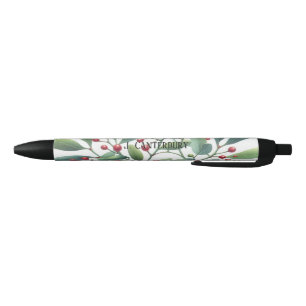 Mistletoe Greenery Personalized Holiday Pen