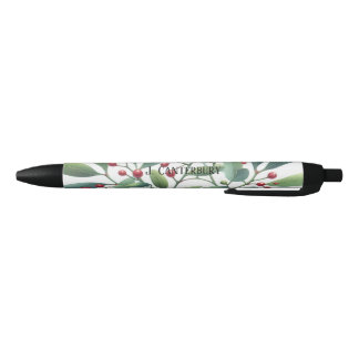 Mistletoe Greenery Personalized Holiday  Pen
