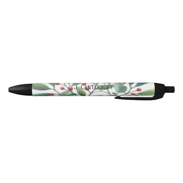Mistletoe Greenery Personalized Holiday  Pen (Bottom)