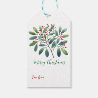 Mistletoe Greenery Simple Decor Gift Tags