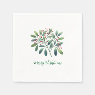 Mistletoe Greenery Simplistic Decor  Napkins