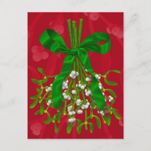 "Mistletoe Greetings." Postcard