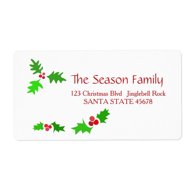Mistletoe Holiday Address Label (Front)