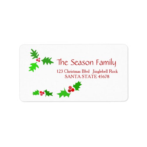 Mistletoe Holiday Address Label