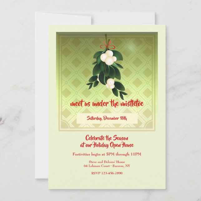 Mistletoe Holiday Invitation (Front)