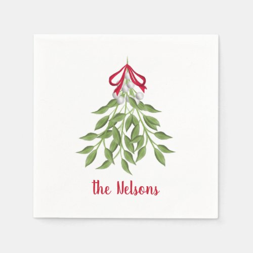 Mistletoe Holiday Napkin