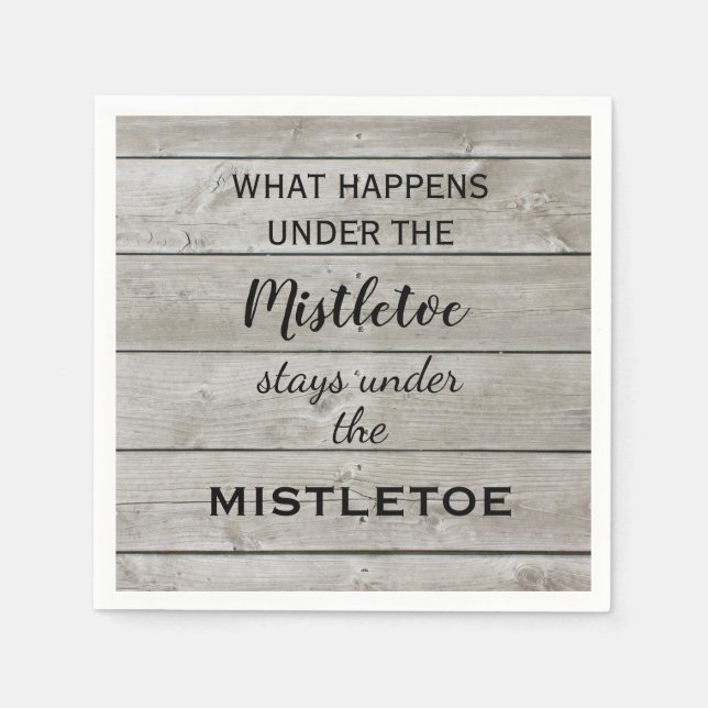 Mistletoe Holiday Napkins (Front)
