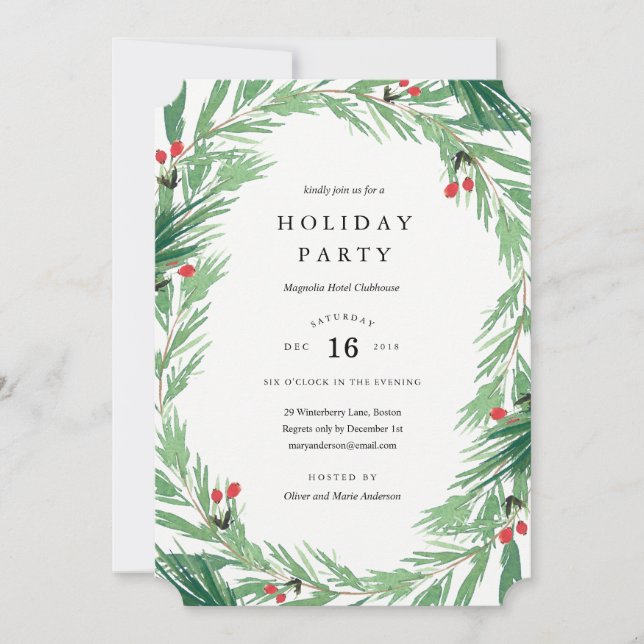 Mistletoe Holiday Party Invitation (Front)