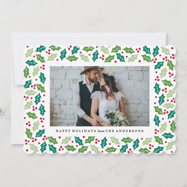 Mistletoe Holiday Photo Card (Front)