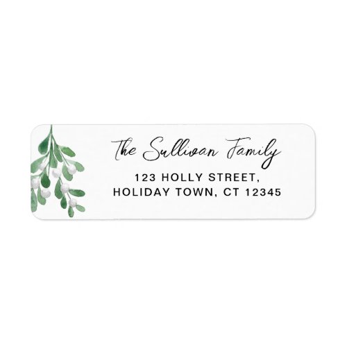 Mistletoe Holiday Return Address Label