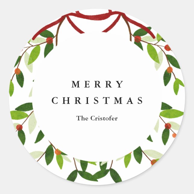 Mistletoe Holiday Sticker (Front)
