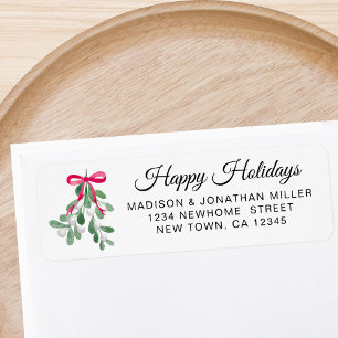 Mistletoe Holidays Return Address Label