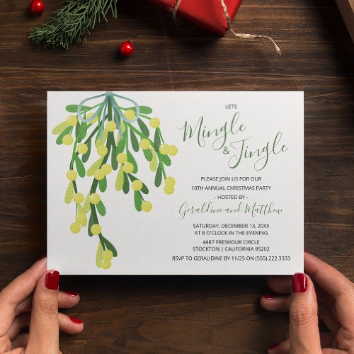 Mistletoe Jingle  Mingle Christmas Party Invitation