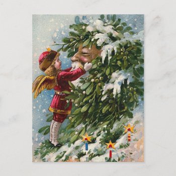 "mistletoe Kiss For Santa" Holiday Postcard by ChristmasVintage at Zazzle