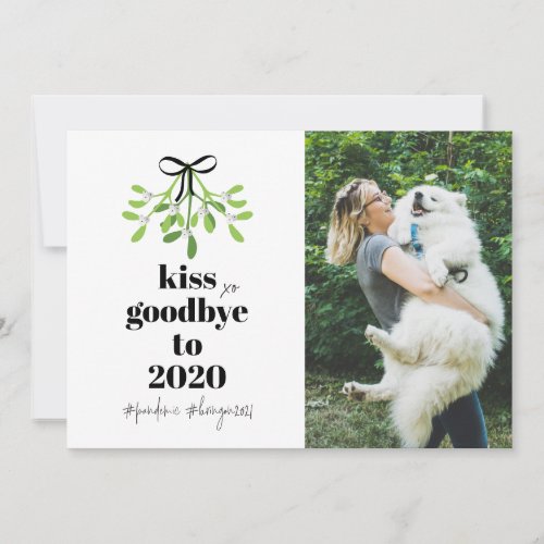 Mistletoe Kiss Goodbye 2020 DoOver Funny Dog Photo Holiday Card