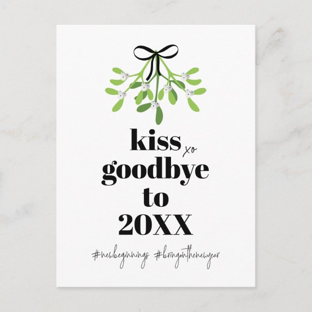 Mistletoe Kiss Goodbye Do-Over Funny  Holiday Post (Front)