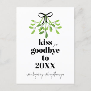 Mistletoe Kiss Goodbye Do-Over Funny Holiday Postcard