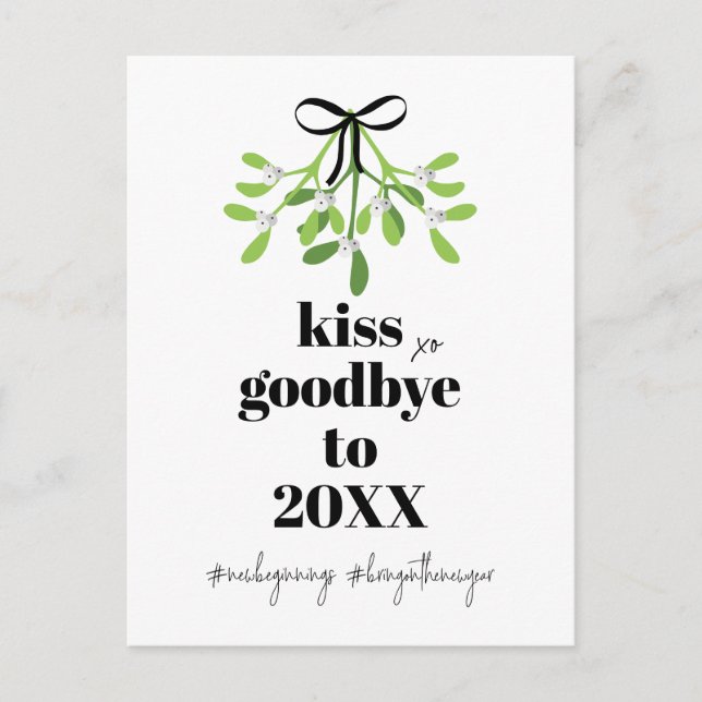 Mistletoe Kiss Goodbye Do-Over Funny  Holiday Postcard (Front)