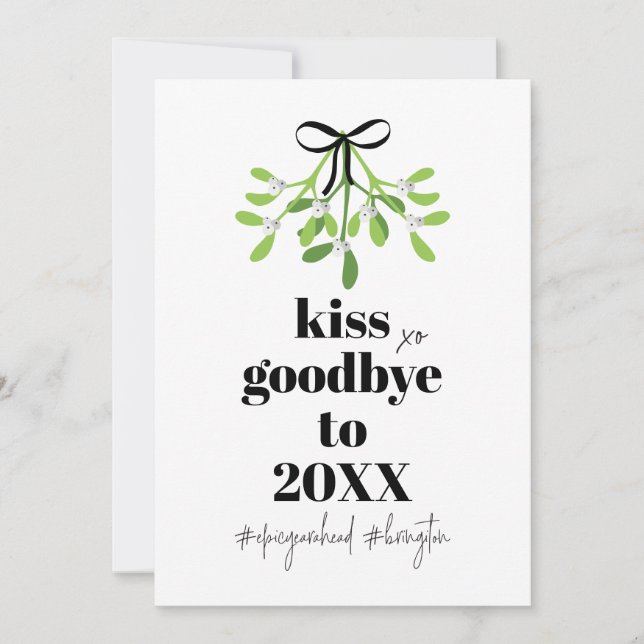 Mistletoe Kiss Goodbye Greener Do-Over Funny Humor Holiday Card (Front)
