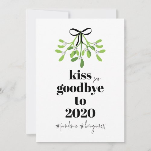 Mistletoe Kiss Goodbye to 2020 Do_Over Funny Humor Holiday Card