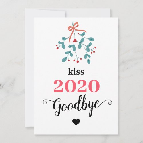 Mistletoe Kiss Goodbye to 2020 Do_over Funny Red Holiday Card