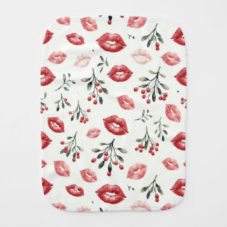 Mistletoe Kisses  Baby Burp Cloth