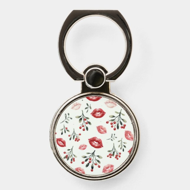 Mistletoe Kisses  Phone Ring Stand (Front)