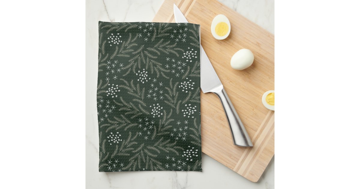 Watercolor Mistletoe Christmas Kitchen Towels