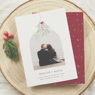 Mistletoe Magic   Minimalist Arch Photo Christmas Holiday Card