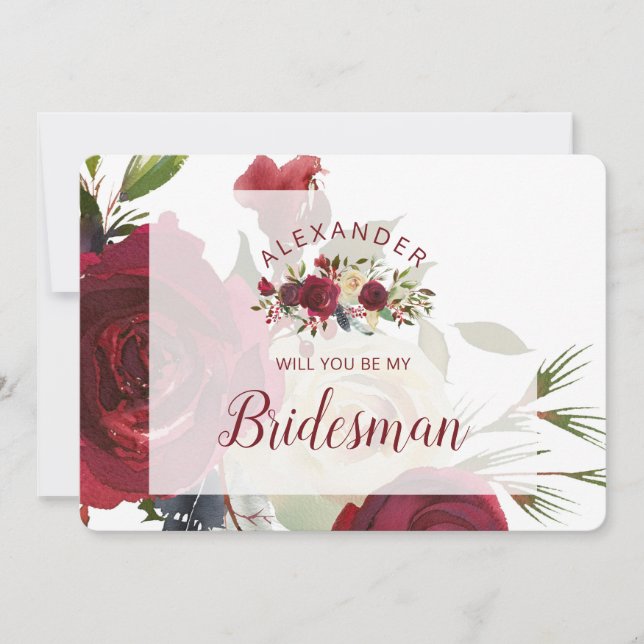 Mistletoe Manor Be My Bridesman Proposal Card (Front)