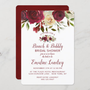 Mistletoe Manor Chic Brunch & Bubbly Bridal Shower Invitation