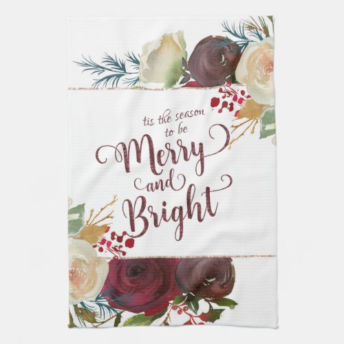 Mistletoe Manor Christmas Merry and Bright Holiday Kitchen Towel