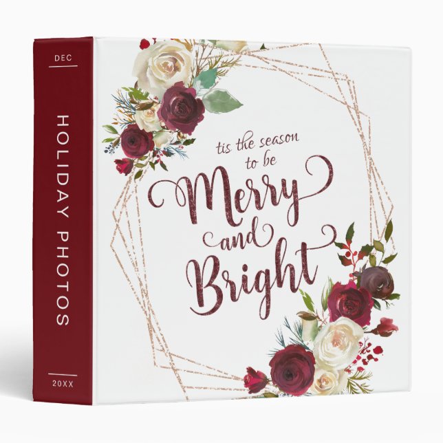 Mistletoe Manor Christmas Merry Bright Photo Album 3 Ring Binder (Front/Spine)