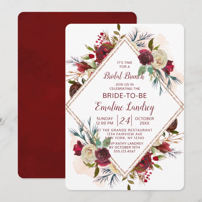 Mistletoe Manor Diamond Bridal Brunch Shower Invitation (Front/Back)