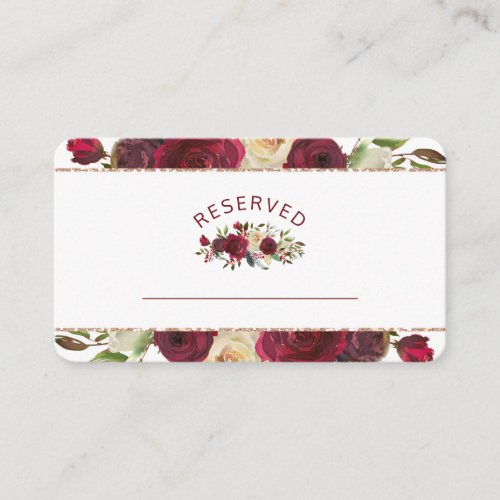 Mistletoe Manor Floral Reserved Seating Wedding Place Card