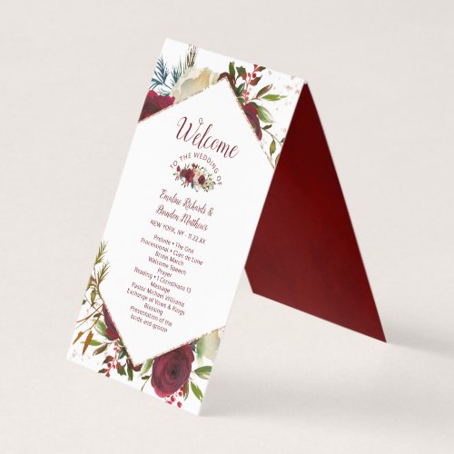 Mistletoe Manor Floral Wedding Ceremony Program
