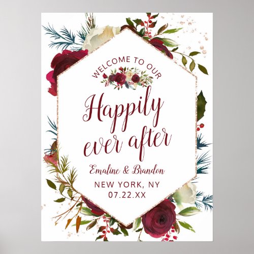 Mistletoe Manor Happily Ever After Reception Sign