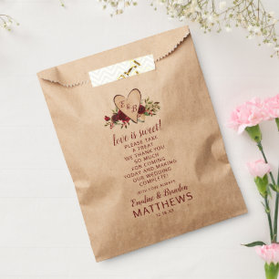 Mistletoe Manor Heart Wedding Love is Sweet Treat Favor Bag