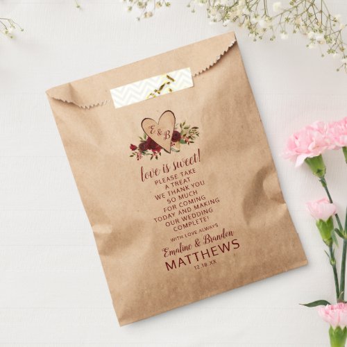Mistletoe Manor Heart Wedding Love is Sweet Treat Favor Bag