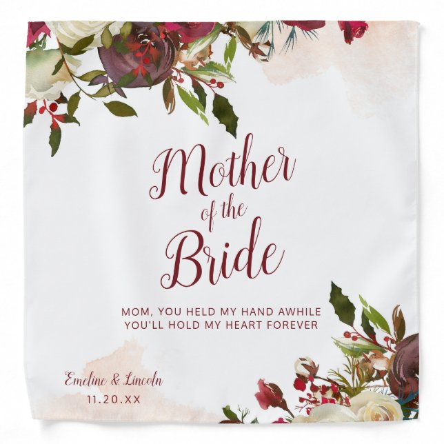 Mistletoe Manor Mother of the Bride Handkerchief Bandana (Front)