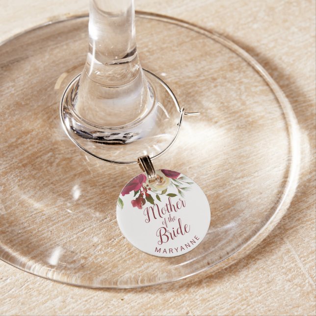 Mistletoe Manor Mother of the Bride Personalized Wine Charm (In Situ)