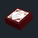Mistletoe Manor Mother of the Groom Personalized Gift Box<br><div class="desc">Mistletoe Manor Watercolor Lush Winter Roses Design with Hand Painted Florals, Holly Berry Leaves, Pine Sprig Foliage, and Watercolor Paint Brush Strokes. Colorful Marsala, Wine Merlot Red, Burgundy, Ivory Cream, and Green. With Swirly Chic Typography Brush Script Fonts and Elegant Rose Gold Glitter Foil Geometric Diamond Frame - Mother of...</div>