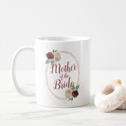 Mistletoe Manor Rose Gold Oval Mother of the Bride Coffee Mug