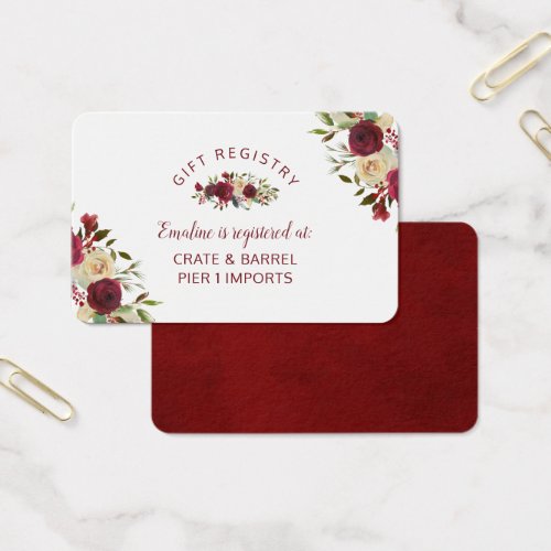 Mistletoe Manor Shower Gift Registry Insert Card