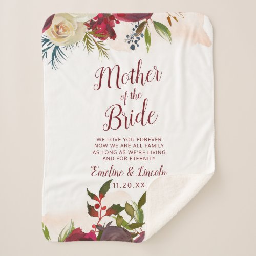 Mistletoe Manor To the Mother of the Bride Quote Sherpa Blanket