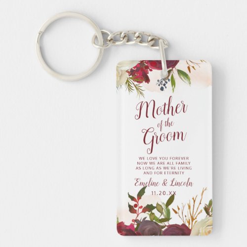 Mistletoe Manor To the Mother of the Groom Quote Keychain
