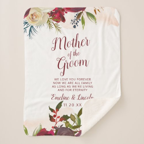 Mistletoe Manor To the Mother of the Groom Quote Sherpa Blanket