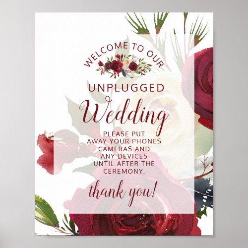 Mistletoe Manor Unplugged Wedding Table Sign